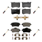 Positive Plus Front Rear Semi-Metallic Disc Brake Pads And Wear Sensors Kit For Mercedes-Benz SLC43 AMG SLK55 KPW-101695