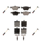 Positive Plus Front Rear Semi-Metallic Disc Brake Pads And Wear Sensors Kit For 2003 Mercedes-Benz CLK320 Convertible KPW-101700