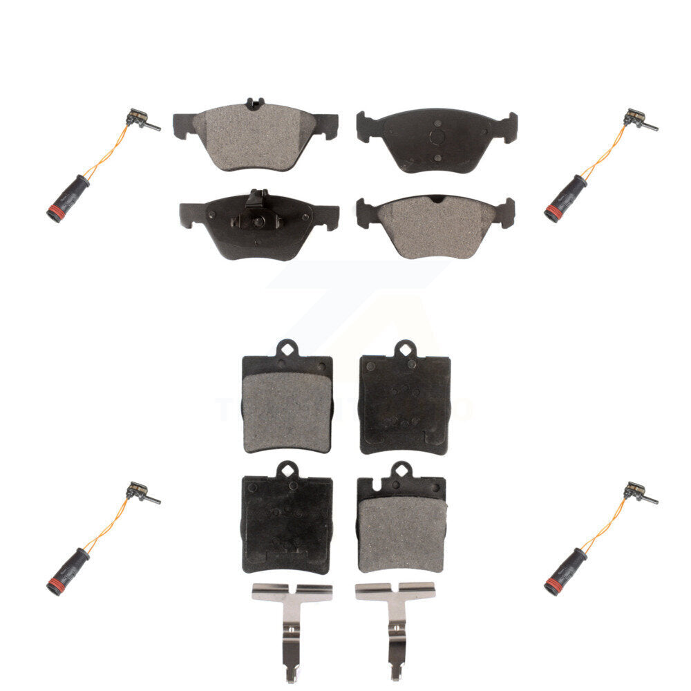 Positive Plus Front Rear Semi-Metallic Disc Brake Pads And Wear Sensors Kit For 2003 Mercedes-Benz CLK320 Convertible KPW-101700