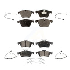 Positive Plus Front Rear Semi-Metallic Disc Brake Pads And Wear Sensors Kit For 2010 Jaguar XJ L Base with 5.0L Naturally Aspirated From VIN #V90866 KPW-101702
