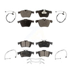 Positive Plus Front Rear Semi-Metallic Disc Brake Pads And Wear Sensors Kit For 2008 Jaguar XKR Without Alcon Brakes KPW-101703