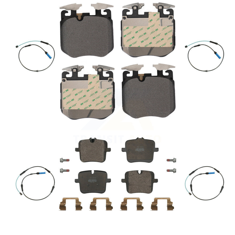 Positive Plus Front Rear Semi-Metallic Disc Brake Pads And Wear Sensors Kit For BMW M850i xDrive Gran Coupe M760i KPW-101705