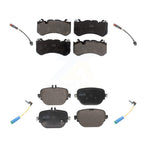 Positive Plus Front Rear Semi-Metallic Disc Brake Pads And Wear Sensors Kit For 2020-2021 Mercedes-Benz GLC63 AMG 4.0L With Cast Iron KPW-101707