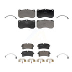 Positive Plus Front Rear Semi-Metallic Disc Brake Pads And Wear Sensors Kit For 2014-2015 Audi RS7 With Ceramic Composite Brakes KPW-101710