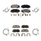 Positive Plus Front Rear Semi-Metallic Disc Brake Pads And Wear Sensors Kit For Land Rover LR4 KPW-101712
