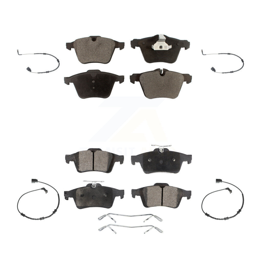 Positive Plus Front Rear Semi-Metallic Disc Brake Pads And Wear Sensors Kit For 2006-2009 Jaguar Super V8 with 380mm Brakes KPW-101714