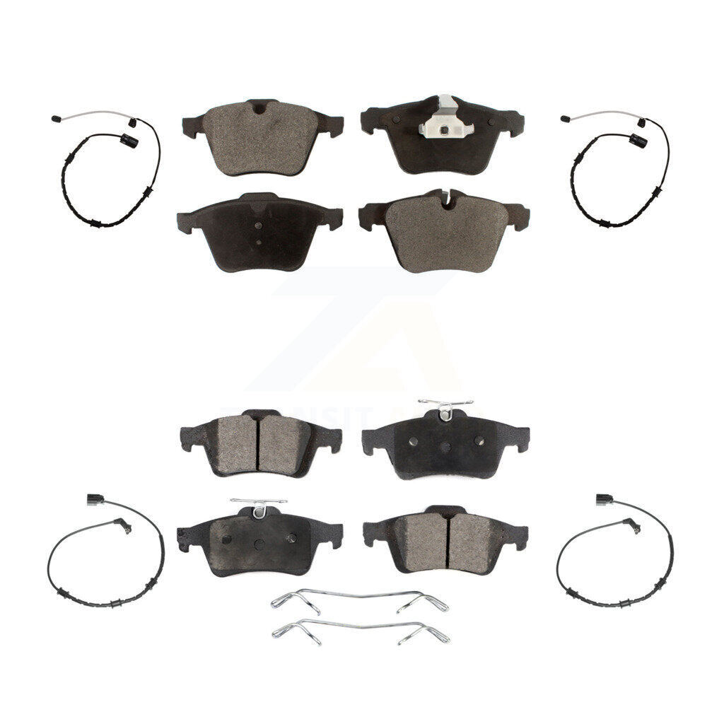 Positive Plus Front Rear Semi-Metallic Disc Brake Pads And Wear Sensors Kit For 2009 Jaguar XKR Without Painted Calipers KPW-101717