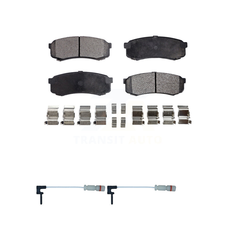 Positive Plus Rear Semi-Metallic Disc Brake Pads And Wear Sensors Kit For 2000 Mercedes-Benz C43 AMG KPW-101724