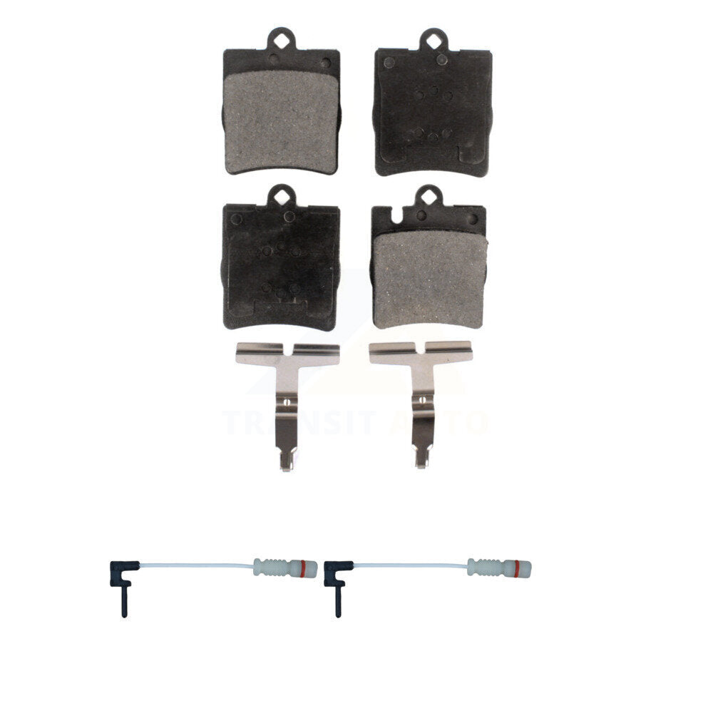 Positive Plus Rear Semi-Metallic Disc Brake Pads And Wear Sensors Kit For Mercedes-Benz E320 CLK320 E430 KPW-101725