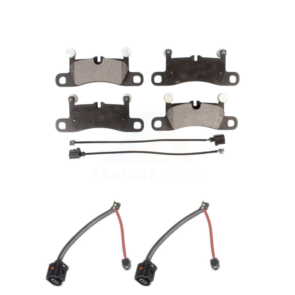 Positive Plus Rear Semi-Metallic Disc Brake Pads And Wear Sensors Kit For Porsche Cayenne with Ceramic Composite KPW-101728