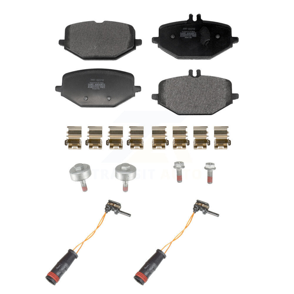 Positive Plus Rear Semi-Metallic Disc Brake Pads And Wear Sensors Kit For 2020 Mercedes-Benz GLE53 AMG Without Dynamic Package KPW-101735