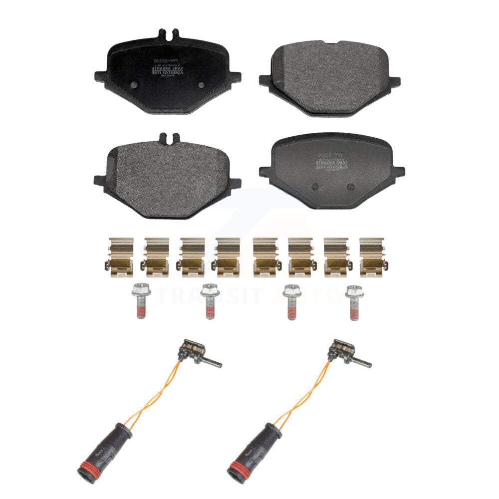 Positive Plus Rear Semi-Metallic Disc Brake Pads And Wear Sensors Kit For 2020 Mercedes-Benz GLE53 AMG With Dynamic Package KPW-101736