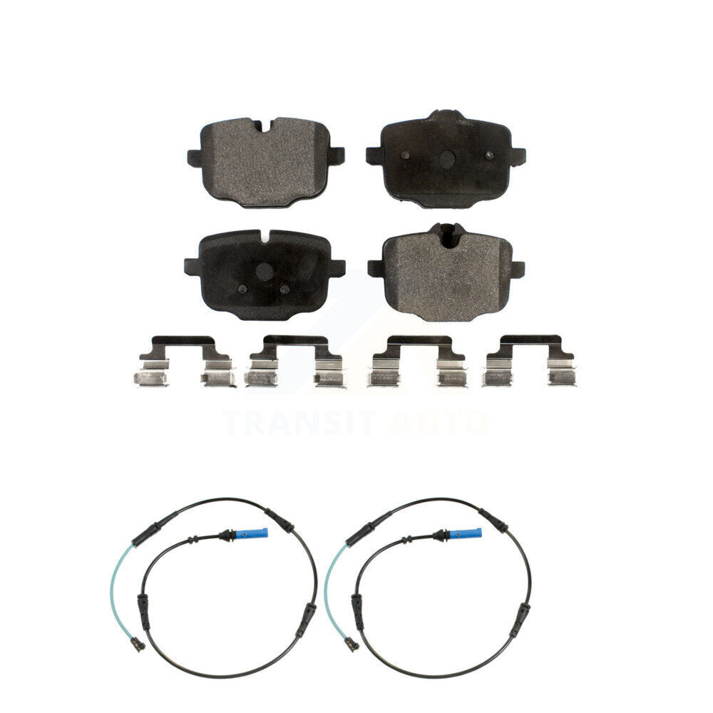 Positive Plus Rear Semi-Metallic Disc Brake Pads And Wear Sensors Kit For 2020 BMW 540i xDrive Without M Performance Brakes KPW-101738