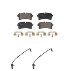 Positive Plus Rear Semi-Metallic Disc Brake Pads And Wear Sensors Kit For 2017 Audi A8 Quattro With Ceramic Composite Brakes KPW-101739