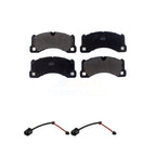 Positive Plus Front Semi-Metallic Disc Brake Pads & Wear Sensor Kit For 2020 Porsche Cayenne Turbo S E-Hybrid Coupe with 4.0L With Cast Iron 390mm Diameter Rotor KPW-101740