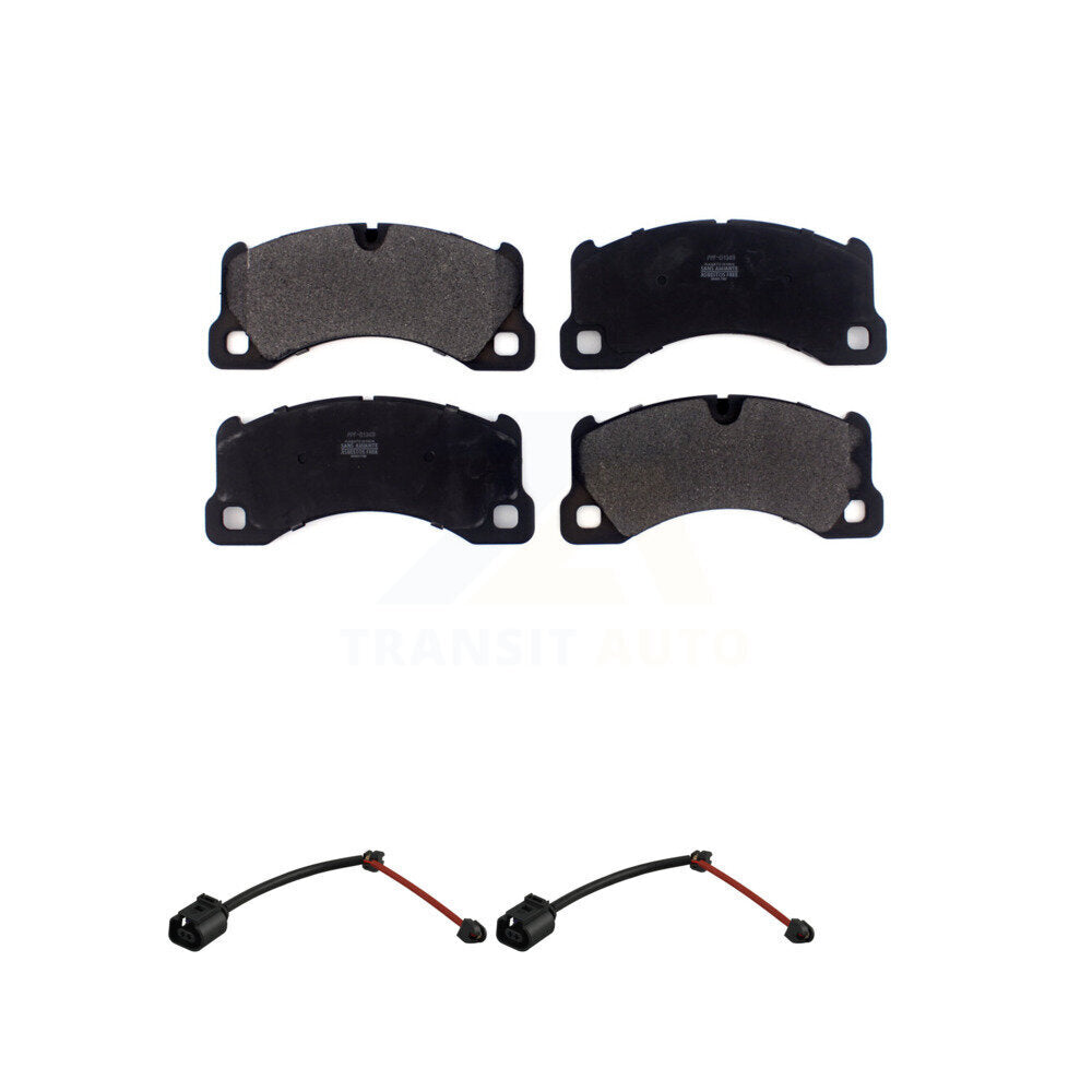 Positive Plus Front Semi-Metallic Disc Brake Pads & Wear Sensor Kit For 2020 Porsche Cayenne Turbo S E-Hybrid Coupe with 4.0L With Cast Iron 390mm Diameter Rotor KPW-101740