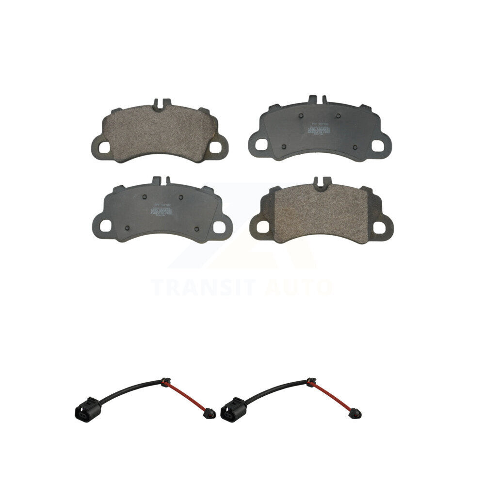 Positive Plus Front Semi-Metallic Disc Brake Pads & Wear Sensor Kit For 2020 Porsche Cayenne Turbo S E-Hybrid Coupe with 4.0L With 350mm Diameter Rotor Cast Iron KPW-101741