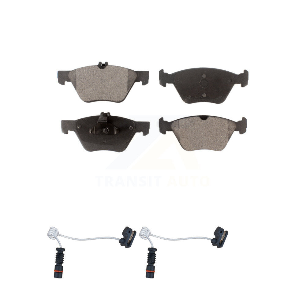 Positive Plus Front Semi-Metallic Disc Brake Pads And Wear Sensors Kit For 2004 Chrysler Crossfire KPW-101745