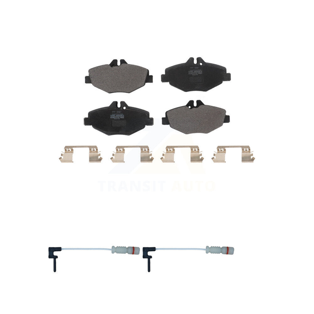 Positive Plus Front Semi-Metallic Disc Brake Pads And Wear Sensors Kit For 2003 Mercedes-Benz E320 Sedan KPW-101748