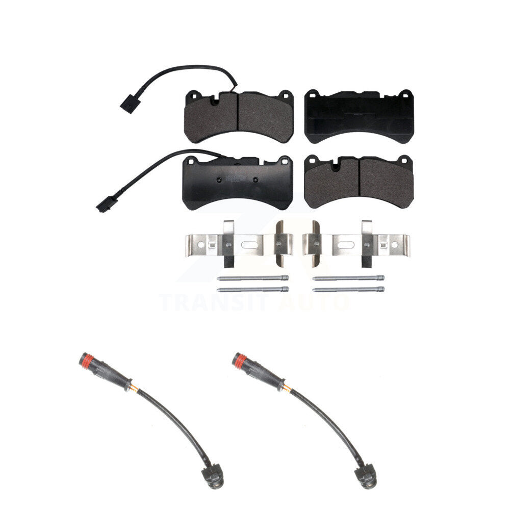 Positive Plus Front Semi-Metallic Disc Brake Pads And Extra Wear Sensors Kit For 2005-2006 2009-2011 Mercedes-Benz SLK55 AMG 5.5L With Sport Package KPW-101749