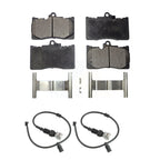 Positive Plus Front Semi-Metallic Disc Brake Pads And Wear Sensors Kit For 2016-2020 Lexus GS350 AWD with 3.5L 380mm Brembo 6 Piston Calipers KPW-101758