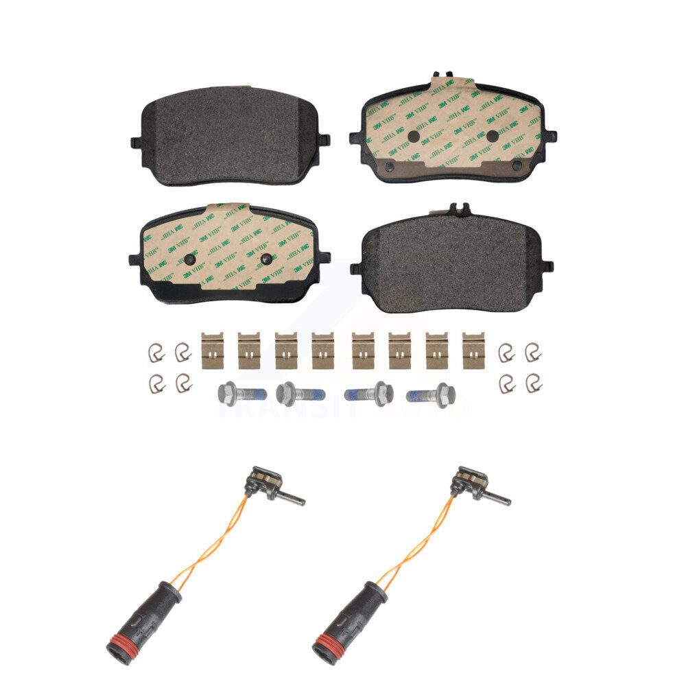 Positive Plus Front Semi-Metallic Disc Brake Pads And Wear Sensors Kit For 2020 Mercedes-Benz GLE53 AMG Without Dynamic Package KPW-101769