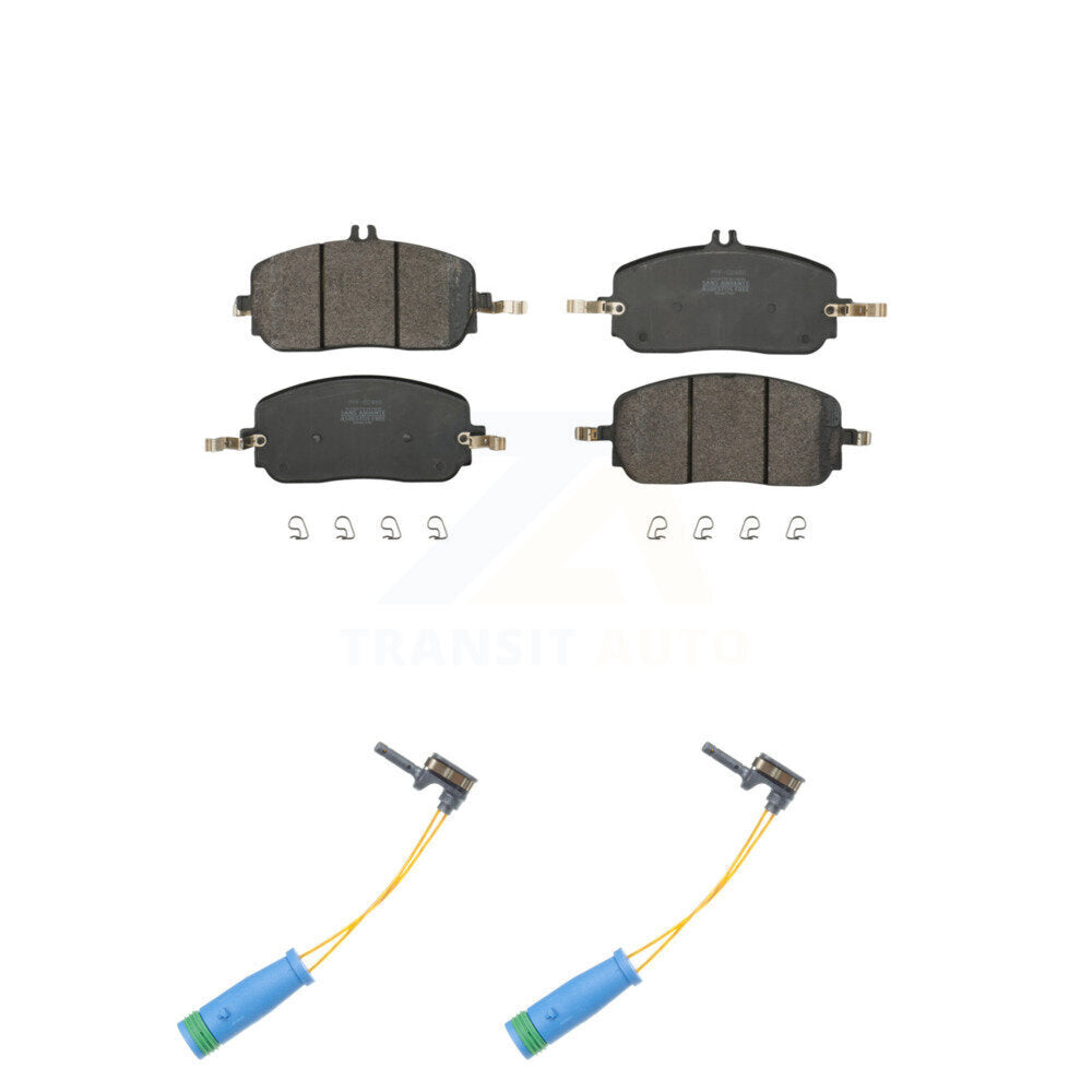 Positive Plus Front Semi-Metallic Disc Brake Pads And Wear Sensors Kit For Mercedes-Benz GLC300 C300 Without Sport Package With 330mm Diameter Rotor KPW-101778