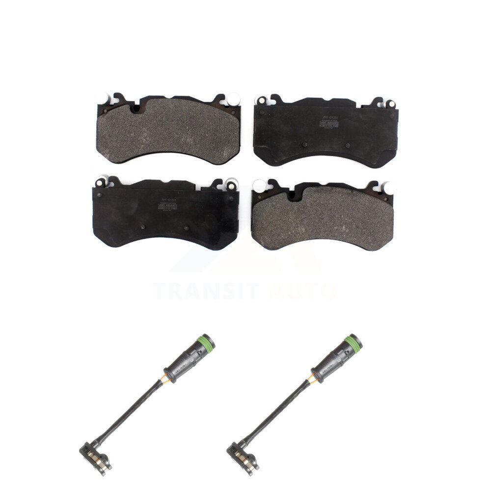 Positive Plus Front Semi-Metallic Disc Brake Pads And Wear Sensors Kit For 2019 Mercedes-Benz GLE43 AMG 3.0L With Cast Iron KPW-101779