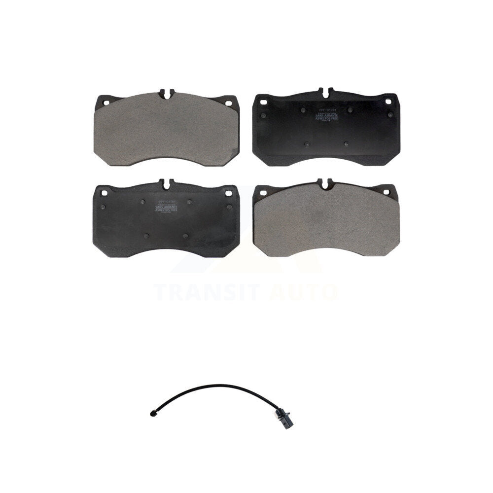 Positive Plus Front Semi-Metallic Disc Brake Pads And Wear Sensors Kit For 2014-2018 Audi RS7 With Ceramic Composite Brakes KPW-101810
