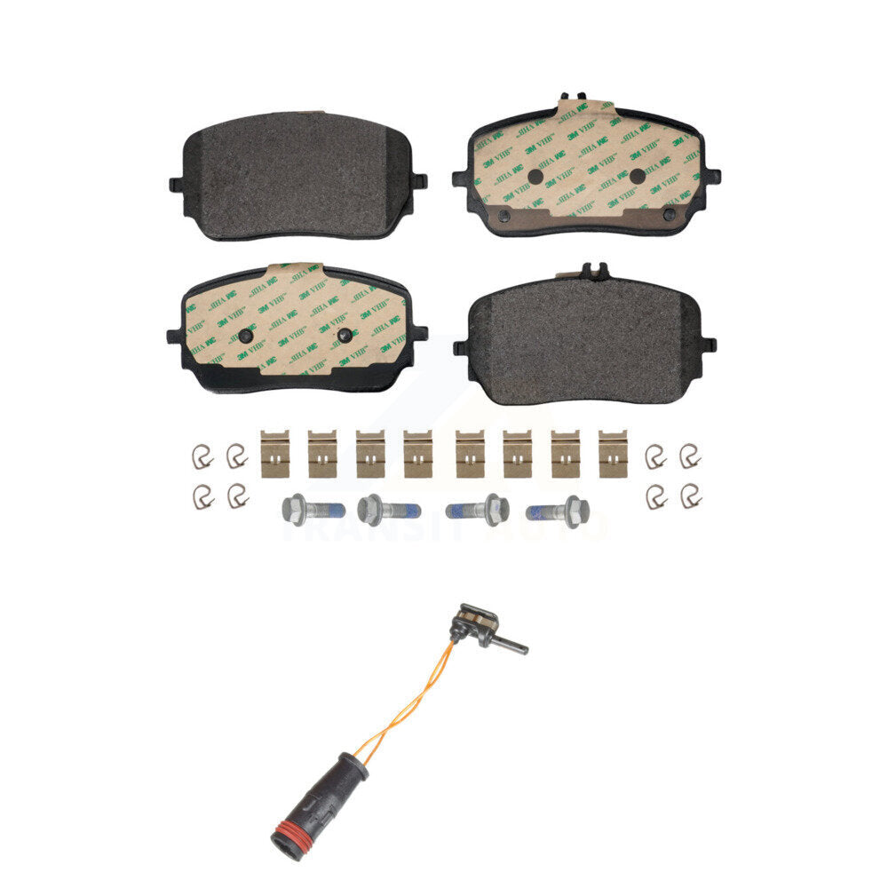 Positive Plus Front Semi-Metallic Disc Brake Pads And Wear Sensors Kit For 2020 Mercedes-Benz GLE53 AMG Without Dynamic Package KPW-101814
