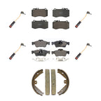 Positive Plus Front Rear Semi-Metallic Disc Brake Pads And Wear Sensors Kit (7Pc) For Mercedes-Benz E350 E550 CLS400 E400 KPW-101831