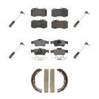 Positive Plus Front Rear Semi-Metallic Disc Brake Pads And Wear Sensors Kit (7Pc) For 2011 Mercedes-Benz E550 207.372 212.072 212.090 207.472 body code with Sedan RWD 5.5L rear brakes KPW-101832