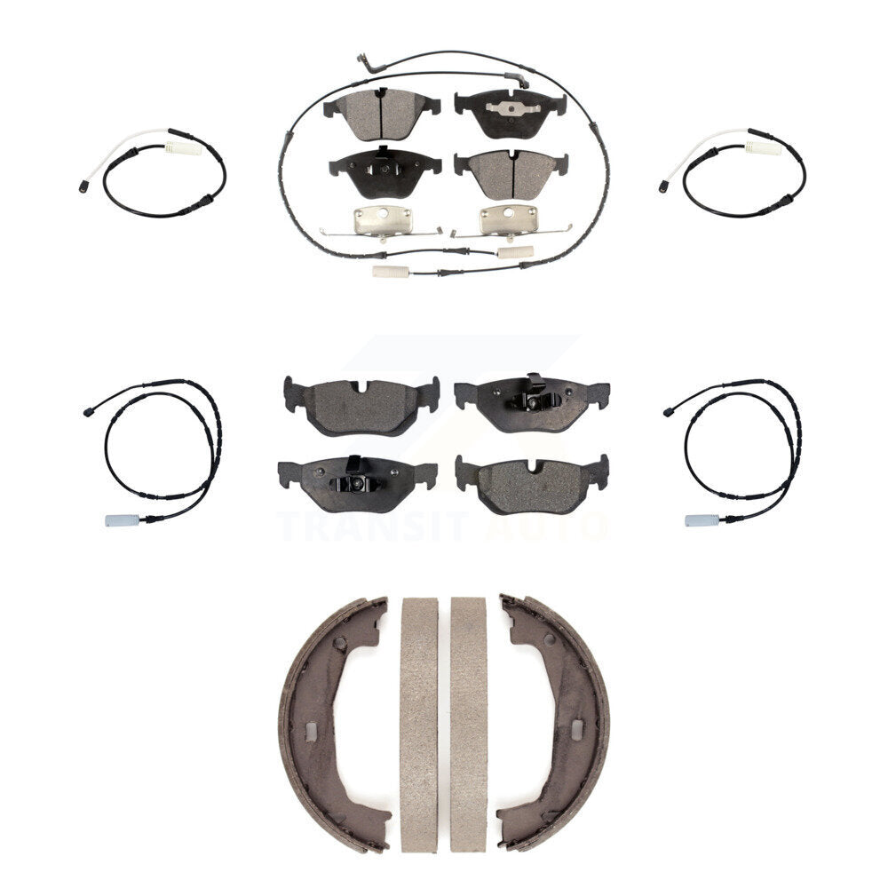 Positive Plus Front Rear Semi-Metallic Disc Brake Pads And Extra Wear Sensors Kit (7Pc) For BMW 323i 328i KPW-101834