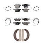 Positive Plus Front Rear Semi-Metallic Disc Brake Pads And Wear Sensors Kit (7Pc) For BMW 328i Sedan with 3.0L KPW-101835