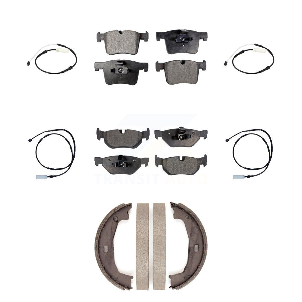 Positive Plus Front Rear Semi-Metallic Disc Brake Pads And Wear Sensors Kit (7Pc) For BMW 328i Sedan with 3.0L KPW-101835
