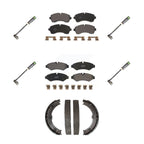 Positive Plus Front Rear Semi-Metallic Disc Brake Pads And Wear Sensors Kit (7Pc) For 2020-2021 Freightliner Sprinter 3500 With Single Wheels Solid Rotors KPW-101841