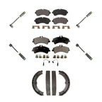 Positive Plus Front Rear Semi-Metallic Disc Brake Pads And Extra Wear Sensors Kit (7Pc) For 2018 Mercedes-Benz Sprinter 3500XD 3.0L With Single Wheels KPW-101843