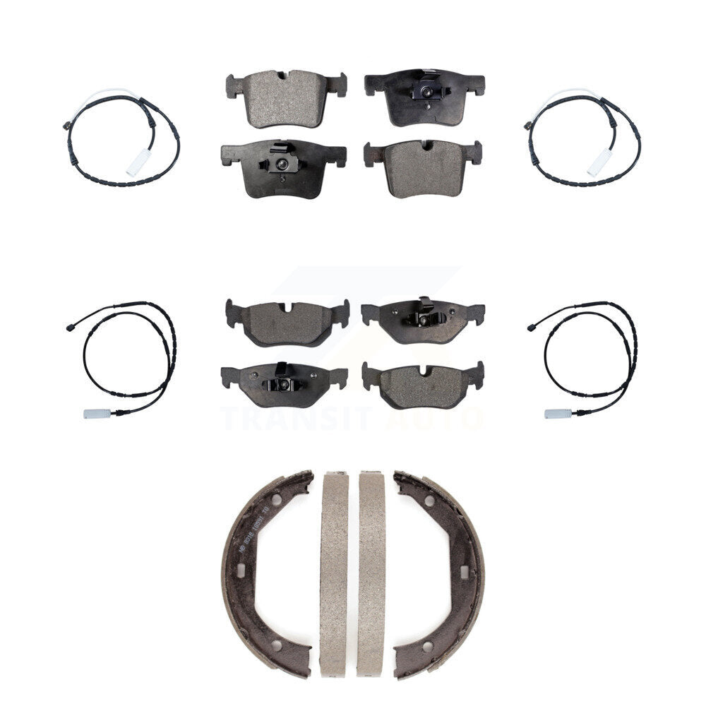 Positive Plus Front Rear Semi-Metallic Disc Brake Pads And Wear Sensors Kit (7Pc) For 2013 BMW 328i xDrive Sedan with AWD 3.0L With 312mm Diameter Rotor KPW-101847