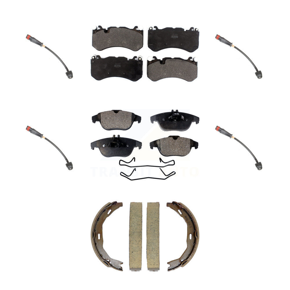 Positive Plus Front Rear Semi-Metallic Disc Brake Pads And Wear Sensors Kit (7Pc) For 2011 Mercedes-Benz C63 AMG 6.3L KPW-101850