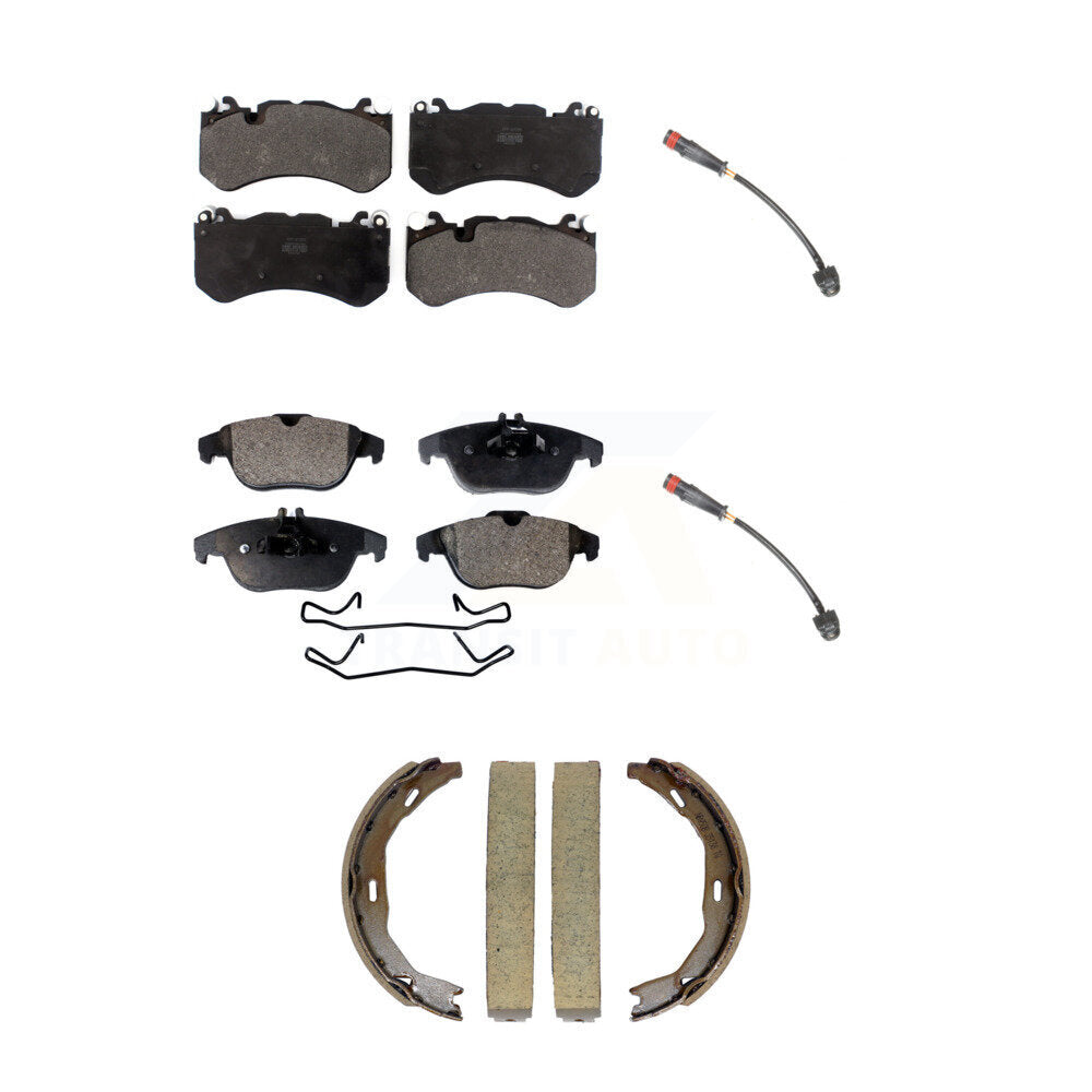Positive Plus Front Rear Semi-Metallic Disc Brake Pads And Wear Sensors Kit (5Pc) For 2011 Mercedes-Benz C63 AMG 6.3L KPW-101854