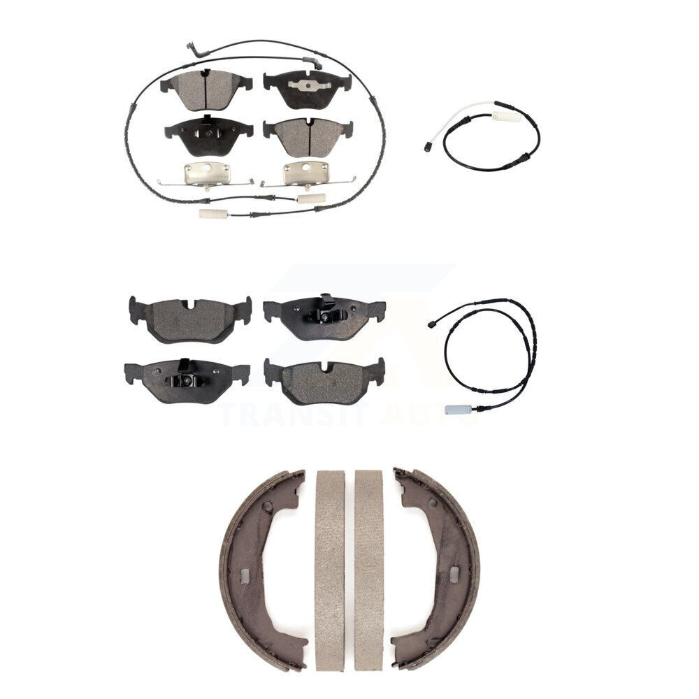 Positive Plus Front Rear Semi-Metallic Disc Brake Pads And Extra Wear Sensors Kit (5Pc) For BMW 323i 328i KPW-101857