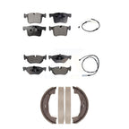 Positive Plus Front Rear Semi-Metallic Disc Brake Pads And Wear Sensors Kit (5Pc) For BMW 328i Sedan with 3.0L KPW-101858