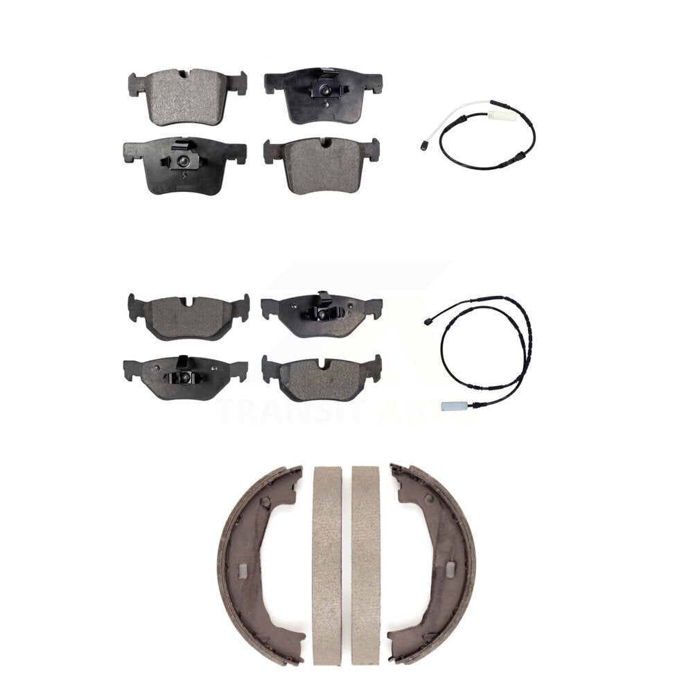 Positive Plus Front Rear Semi-Metallic Disc Brake Pads And Wear Sensors Kit (5Pc) For BMW 328i Sedan with 3.0L KPW-101858