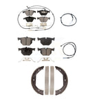 Positive Plus Front Rear Semi-Metallic Disc Brake Pads And Extra Wear Sensors Kit (5Pc) For BMW 335i xDrive KPW-101864