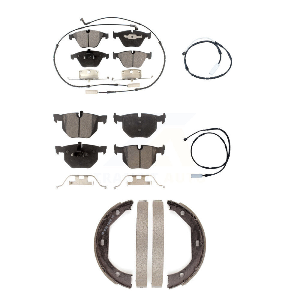 Positive Plus Front Rear Semi-Metallic Disc Brake Pads And Extra Wear Sensors Kit (5Pc) For BMW 335i xDrive KPW-101864