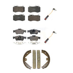 Positive Plus Front Rear Semi-Metallic Disc Brake Pads And Wear Sensors Kit (5Pc) For Mercedes-Benz E350 E550 CLS400 E400 KPW-101866