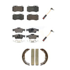 Positive Plus Front Rear Semi-Metallic Disc Brake Pads And Wear Sensors Kit (5Pc) For 2011 Mercedes-Benz E550 207.372 212.072 212.090 207.472 body code with Sedan RWD 5.5L rear brakes KPW-101868