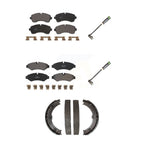 Positive Plus Front Rear Semi-Metallic Disc Brake Pads And Wear Sensors Kit (5Pc) For 2020-2021 Freightliner Sprinter 3500 With Single Wheels Solid Rotors KPW-101871