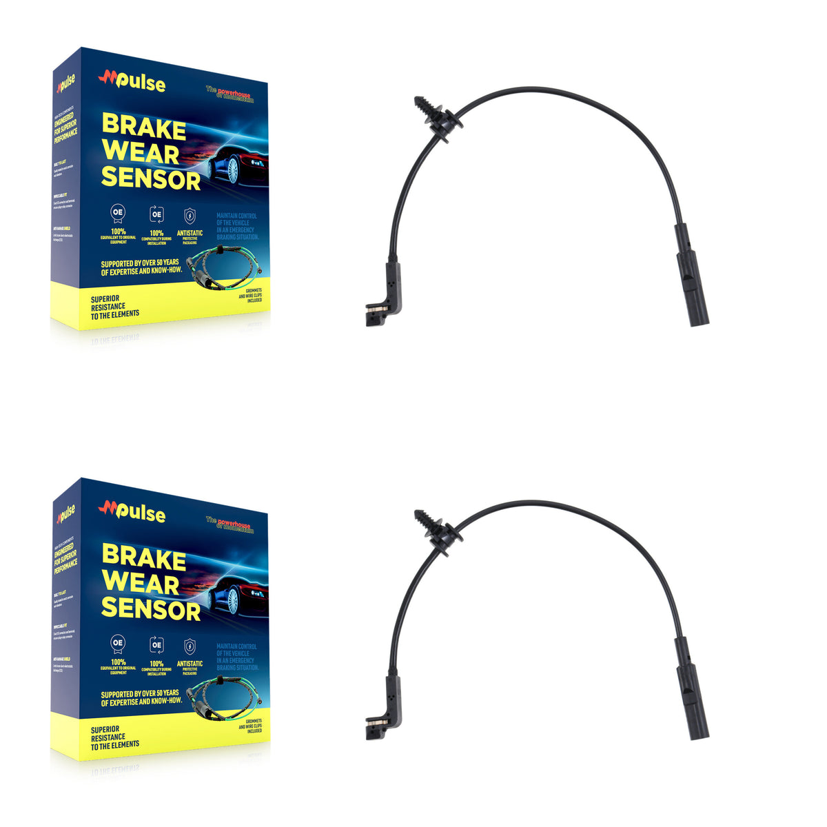 Mpulse Rear Disc Brake Pads Wear Sensor (2 Pack) For 2020-2026 GMC Chevrolet Silverado 2500 HD Sierra 3500 6.6L KSE-100516