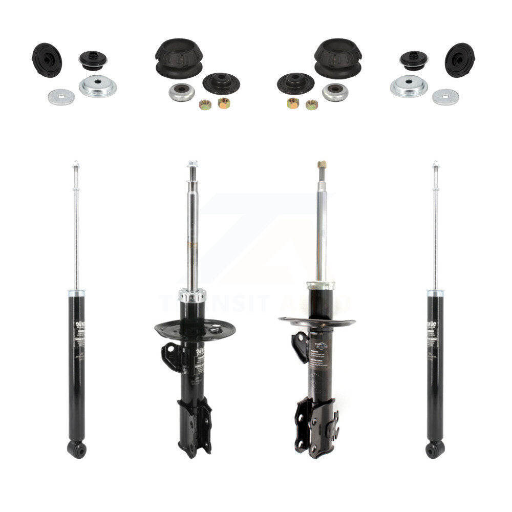 Transit Auto Front suspension Strut Rear Shock absorber & Hardware Kit (8Pc) For 2014 Toyota Yaris Excluding Vehicles Manufactured In Japan - Left Right Side (Driver Passenger) KSH-100621